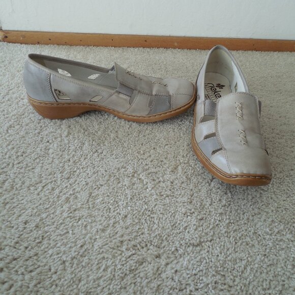 Rieker Shoes - Rieker Beige  Slip-on Casual Loafers Size 40 (US 9)